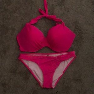 Victoria Secret hot pink bikini. Top size 36 DD bottoms size Medium.